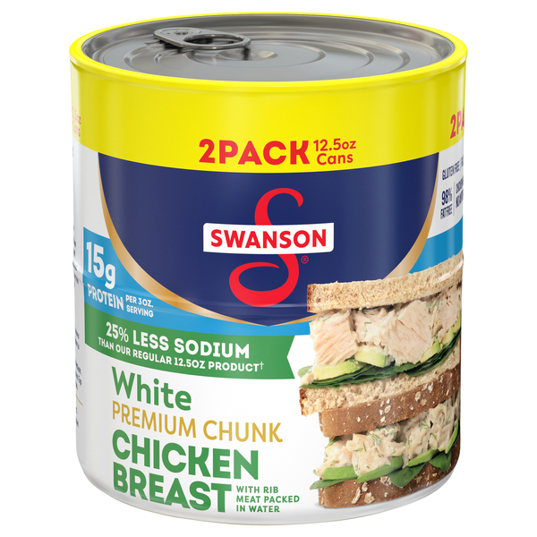 Swanson Less Sodium White Premium Chunk Chicken Breast in Water - 2 ct