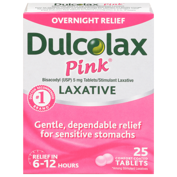 Dulcolax Pink Overnight Laxative 5 mg Comfort Coated Tablets