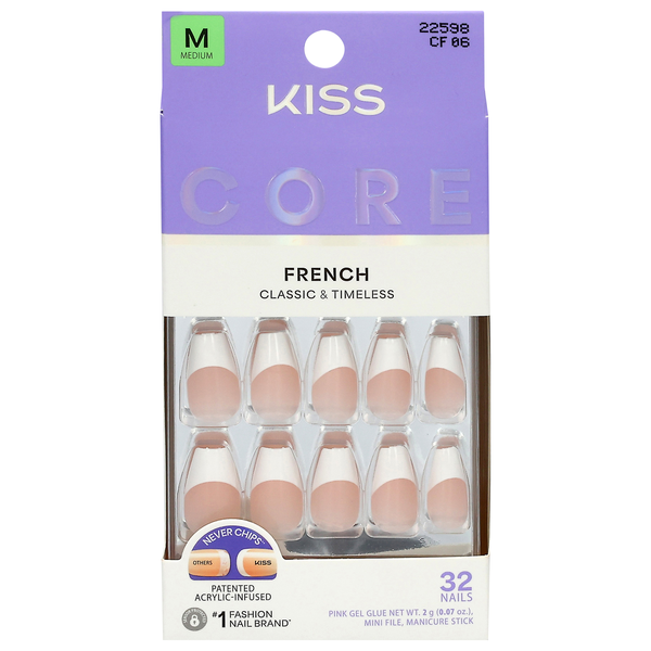 Kiss Core Magnetic French Nails Medium Length Reunion