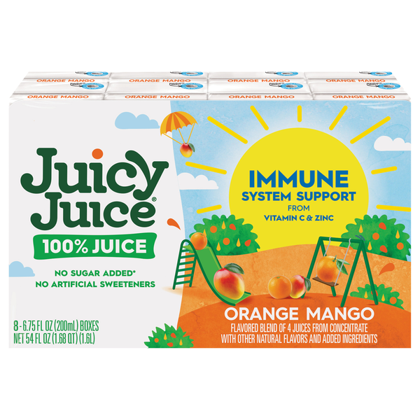 Juicy Juice Immune System Support Orange Mango Juice - 8 pk