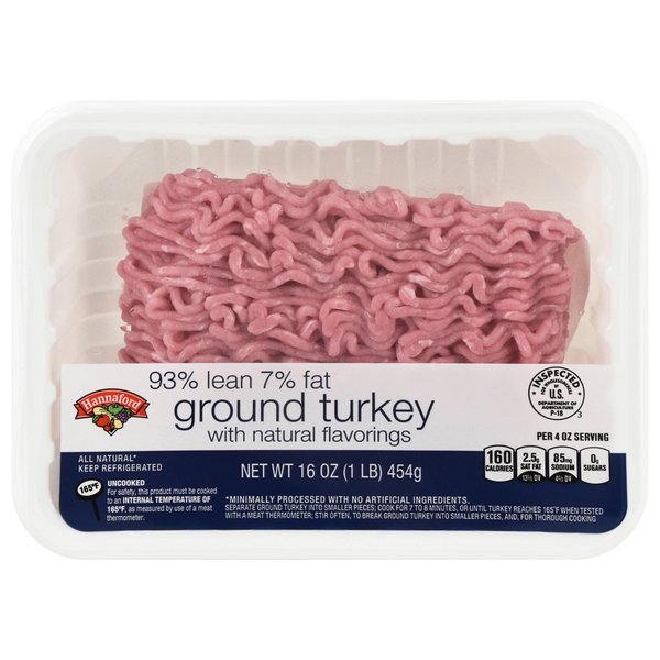 Hannaford 93% Lean 7% Fat Ground Turkey Fresh