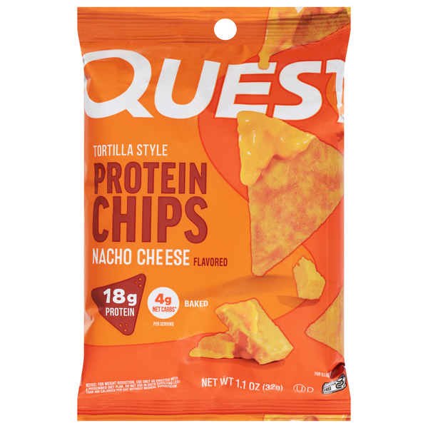 Quest Gluten Free Nacho Cheese 18g Tortilla Style Protein Chips