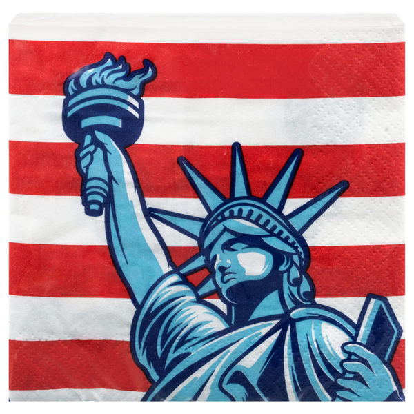 Smart Living Patriotic 2-Ply Beverage Napkins Statue of Liberty