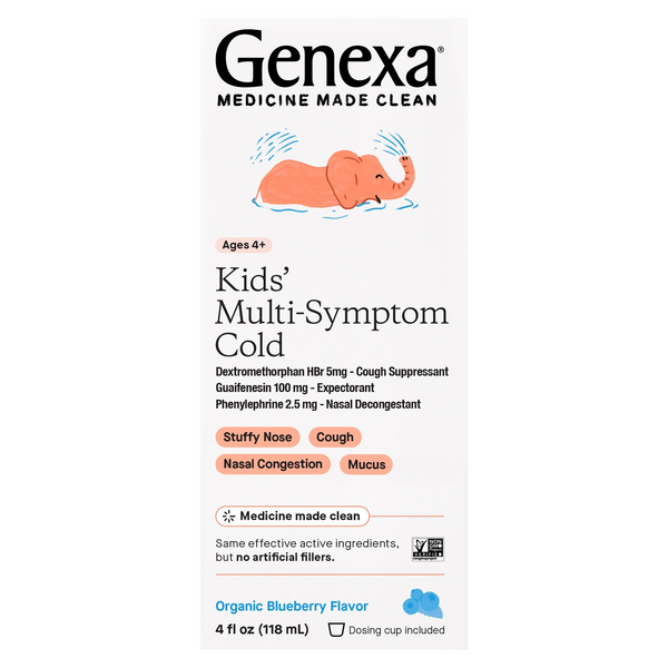 Genexa Kid's Multi-Sympton Cold Medicine Liquid Organic Blueberry