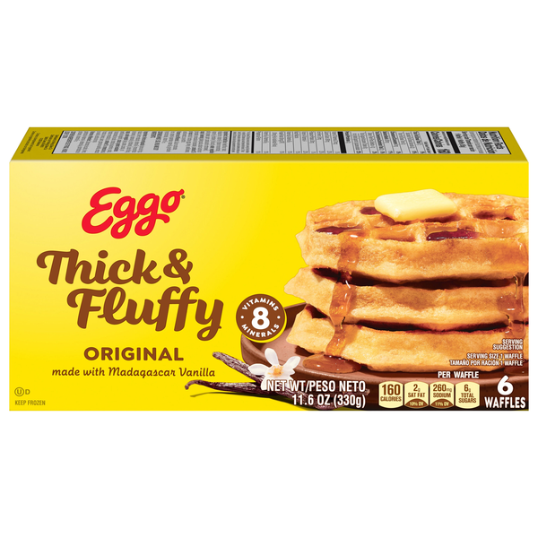 Eggo Thick & Fluffy Original Belgian Style Waffles - 6 ct