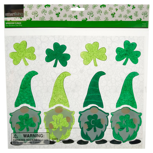 Smart Living St. Patrick's Day Window Clings Gnomes Ages 3+