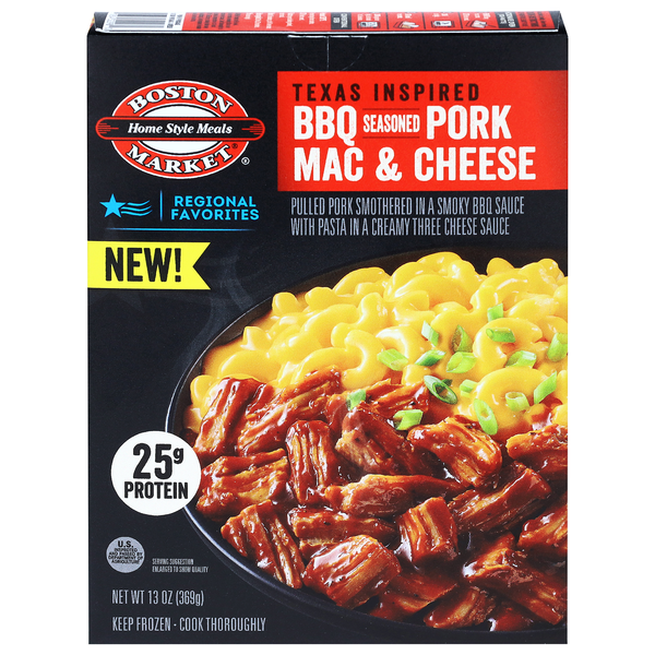 Boston Market Texas inspired BBQ Seasoned Pork Mac & Cheese Frozen Meal
