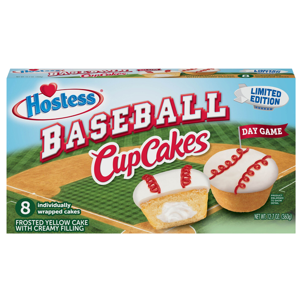Hostess Limited Edition Baseball Yellow Cupcakes - 8 ct