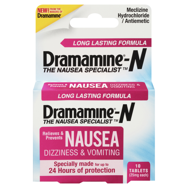 Save on DramamineN Nausea Dizziness & Vomiting Relief Tablets Order