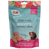 Dole for Pets Freshly Fetched Strawberry + Banana Biscuits Dog Treats
