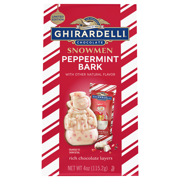 Ghirardelli Peppermint Bark Snowmen