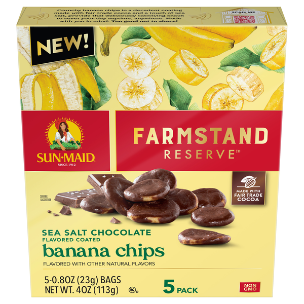 Sun-Maid Farmstand Reserve Sea Salt Chocolate Coated Banana Chips - 5 ct