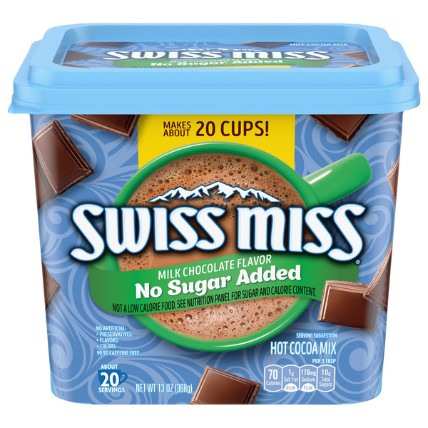 Swiss Miss Hot Cocoa Mix Milk Chocolate Flavor No Sugar Added