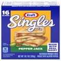 Kraft Singles Pepper Jack Cheese Slices - 16 ct