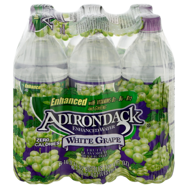 Adirondack White Grape Enhanced Water - 6 pk