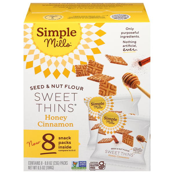 Simple Mills Sweet Thins Honey Cinnamon Snacks - 8 ct