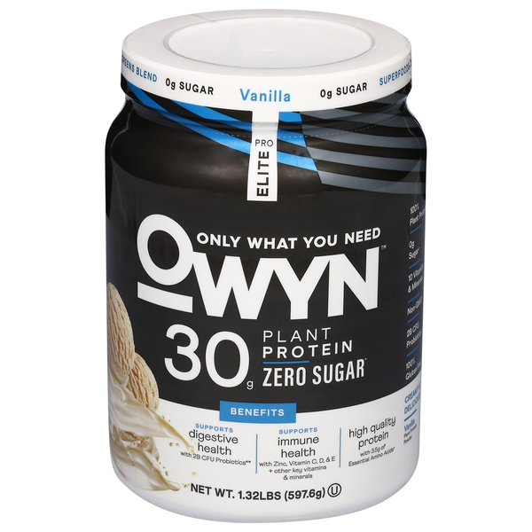 OWYN Elite Pro Zero Sugar Vanilla 30g Plant-Based Protein Powder