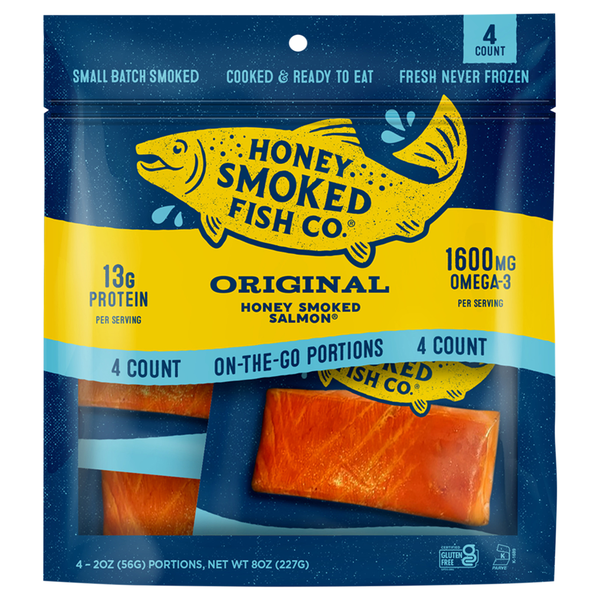 Honey Smoked Fish Co. On-the-Go Original Honey Smoked Salmon - 4 ct Fresh