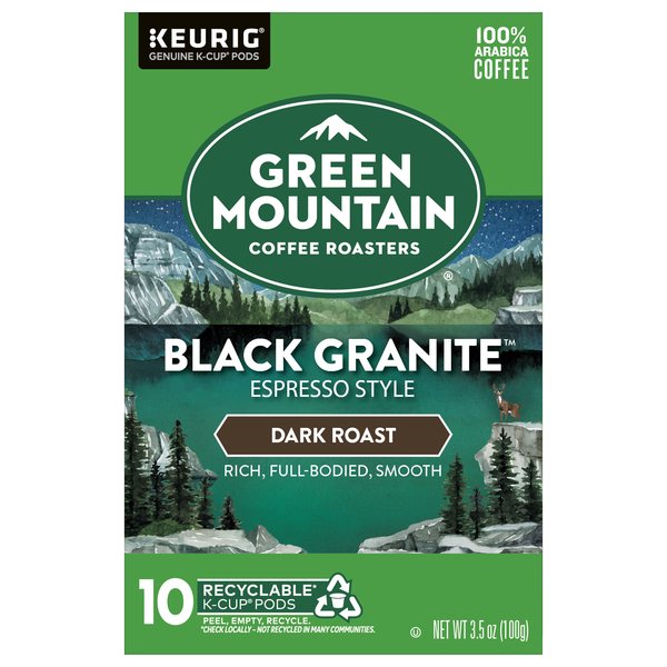 Green Mountain Black Granite Espresso Style Dark Roast Coffee K-Cup Pods