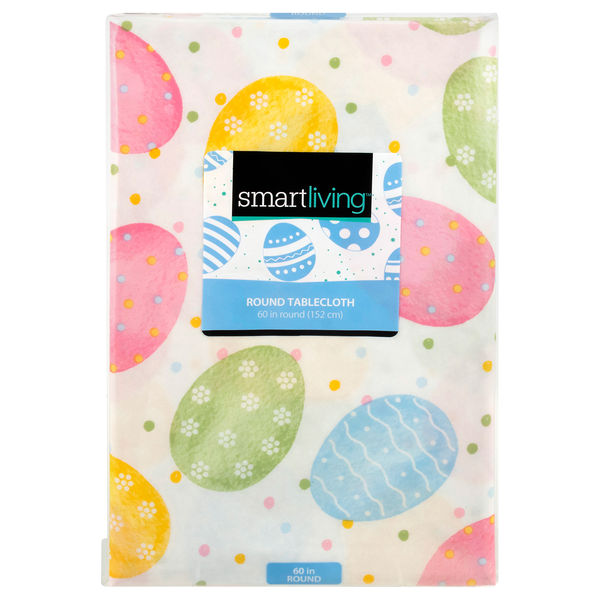 Smart Living Easter Round Tablecloth 60 Inch Eggs