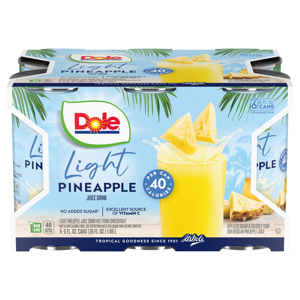 Dole Light Pineapple Juice Drink - 6 pk