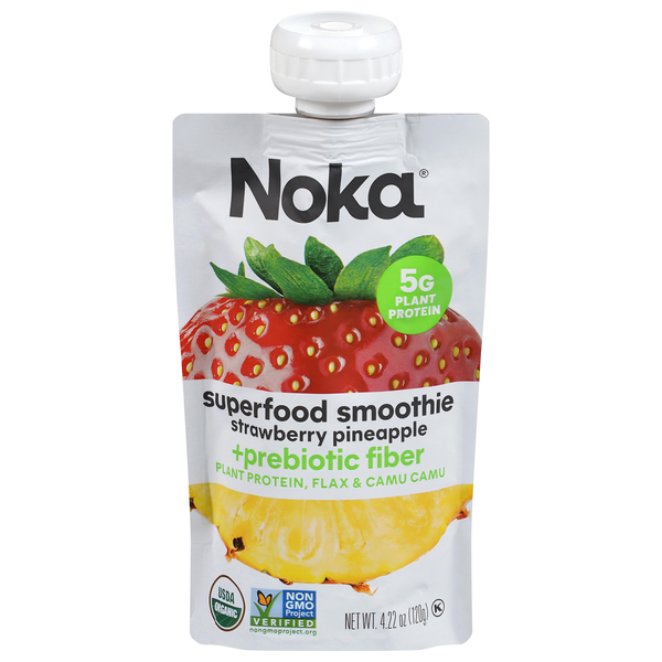 Noka Organic Straw Pineapple Superfood Smoothie + Prebiotic