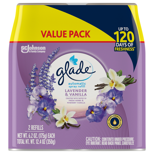 Glade Lavender & Vanilla Air Freshener Spray Refills - 2 ct