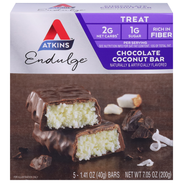 Atkins Endulge Treat Chocolate Coconut Bar Low Carb - 5 ct