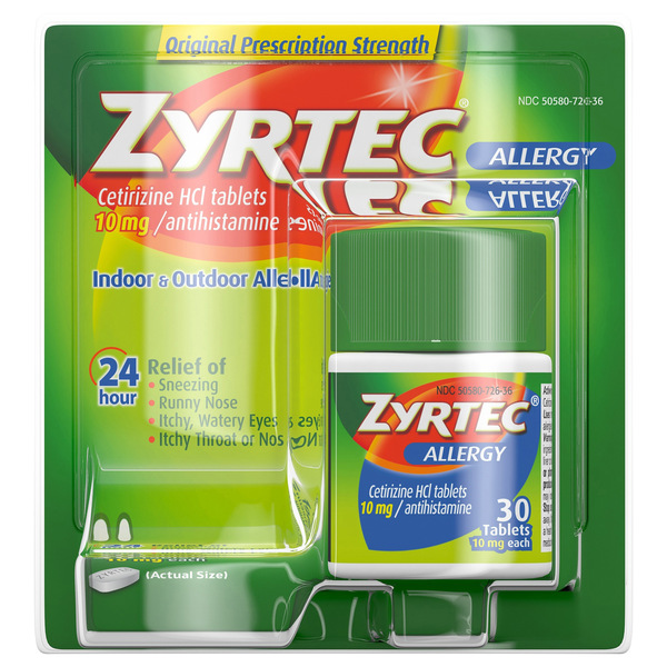 Zyrtec Allergy Relief 24-Hour 10 mg Tablets
