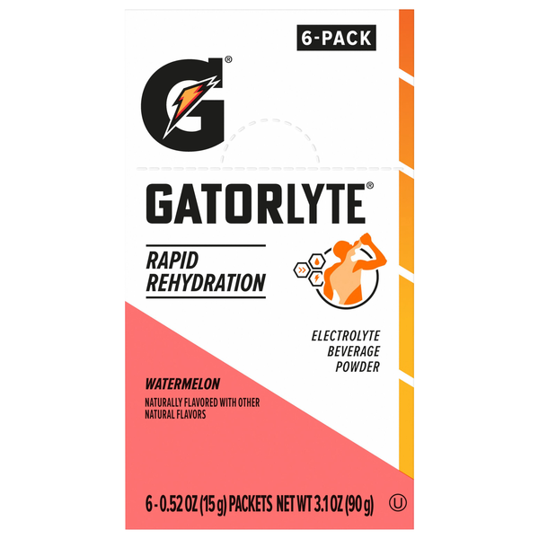 Gatorade Gatorlyte Watermelon Electrolyte Beverage Powder Sticks - 6 ct
