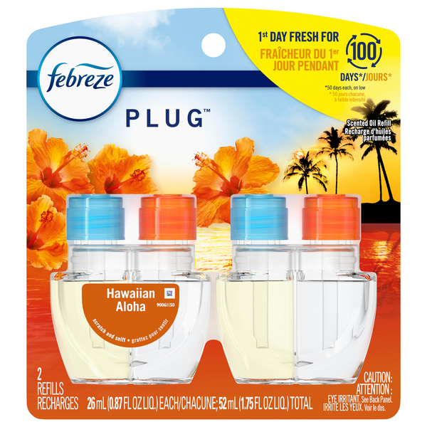 Febreze PLUG Hawaiian Aloha Scented Oil Refills - 2 ct
