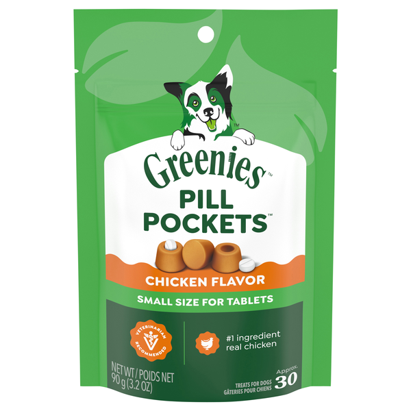 GREENIES Pill Pockets Chicken Flavor Tablet Size Dog Treats - apx 30 ct