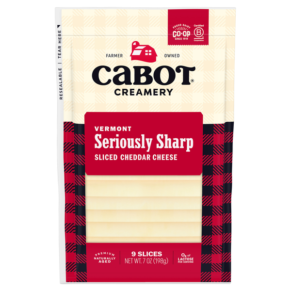 Cabot Aged Vermont Seriously Sharp White Cheddar Cheese Slices - 9 ct