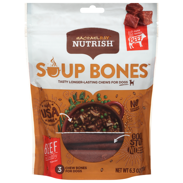 Save on Rachael Ray Nutrish Soup Bones Beef & Barley Dog Chews 3 ct
