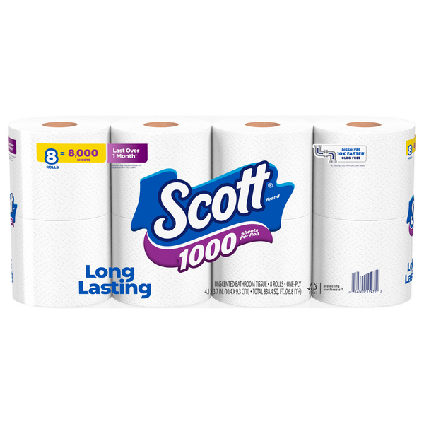 Scott 1000 1-Ply Toilet Paper Unscented