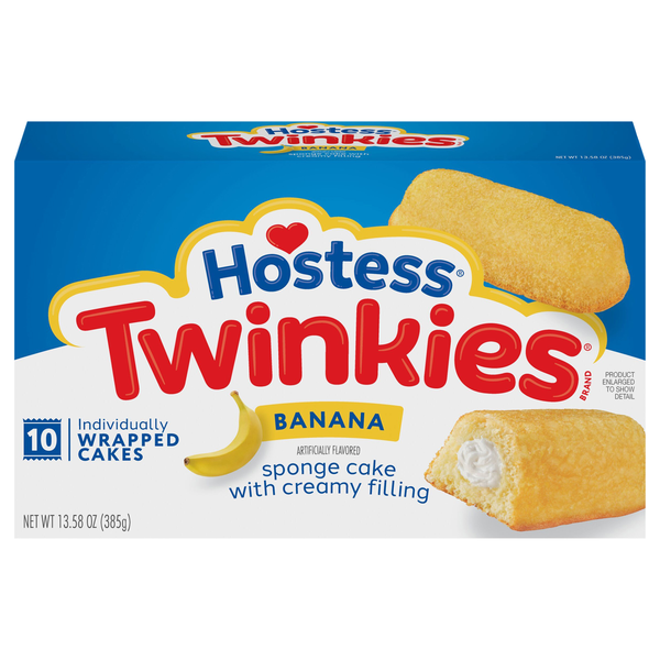 Hostess Banana Flavored Twinkies Snack Cakes - 10 ct