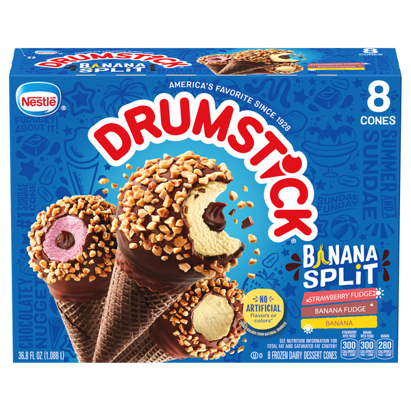 Save on Nestle Drumstick Ice Cream Cones Banana Split 8 ct Order