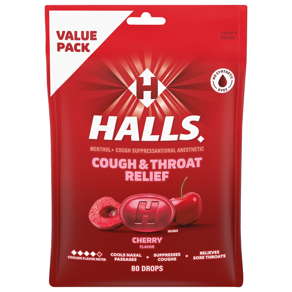 Halls Relief Cherry Cough Drops Economy Pack