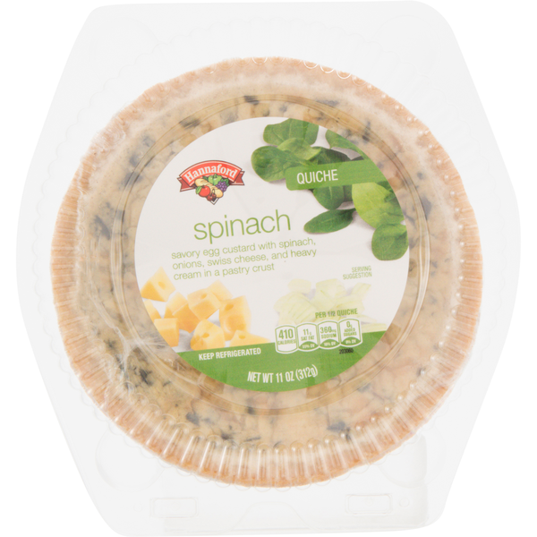 Hannaford Spinach Quiche Heat & Serve