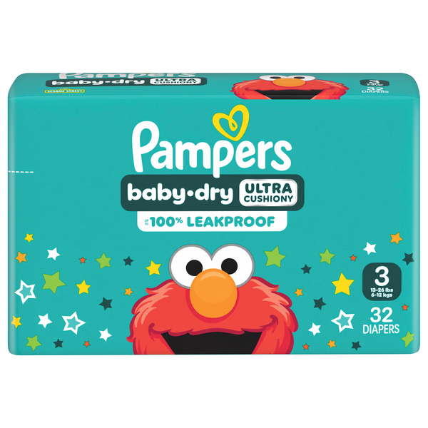 Pampers Baby Dry Size 3 Baby Diapers 16-28 lb