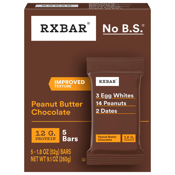 RXBAR Peanut Butter Chocolate 12g Protein Bars - 5 ct