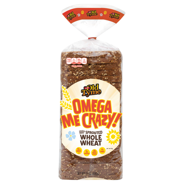 Schmidt Old Tyme Omega Me Crazy! 100% Sprouted Whole Wheat Bread Sliced