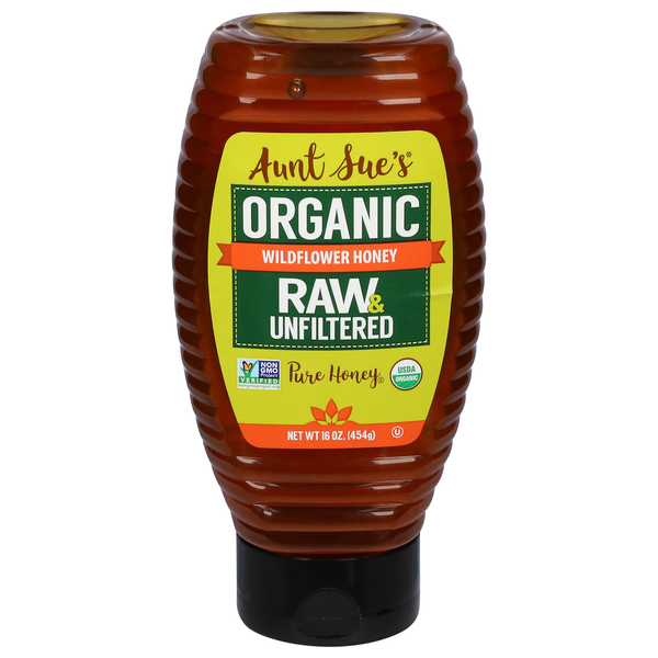 Aunt Sue's Organic Raw & Unfiltered Wildflower Honey