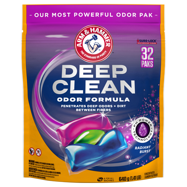 Arm & Hammer Deep Clean Radiant Burst Laundry Detergent Power Paks
