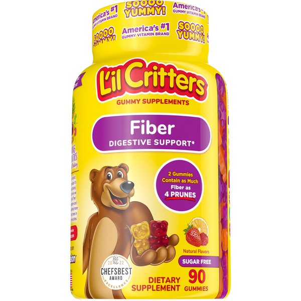 L'il Critters Lemon & Strawberry Digestive Support Fiber Gummies