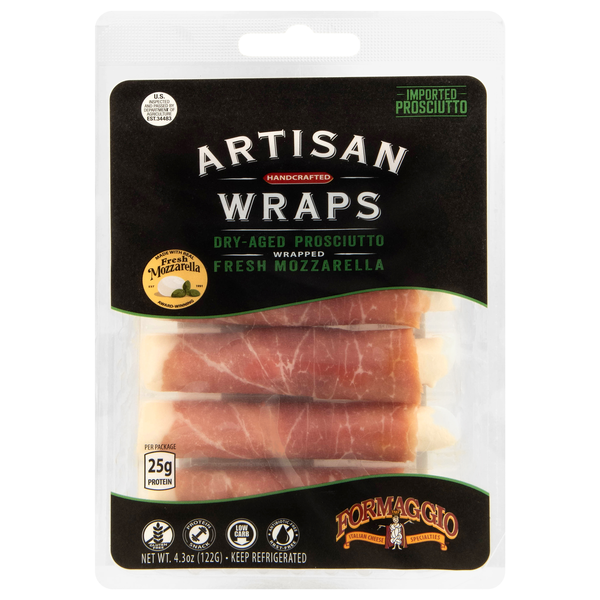 Formaggio Artisan Wraps Dry-Aged Prosciutto Wrapped Fresh Mozzarella