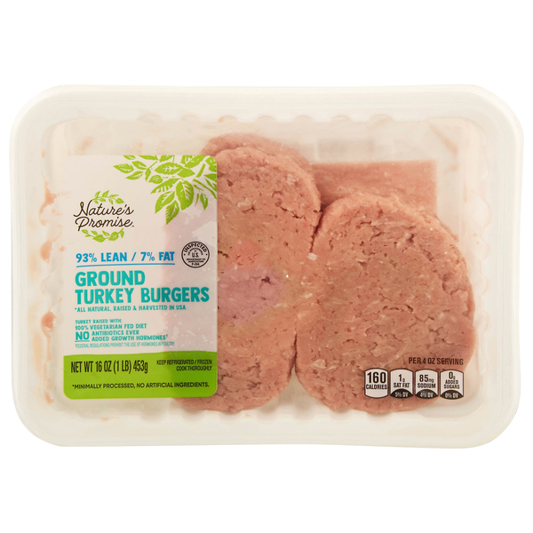 Nature's Promise Turkey Burgers 93% Lean 7% Fat- 4 ct Fresh