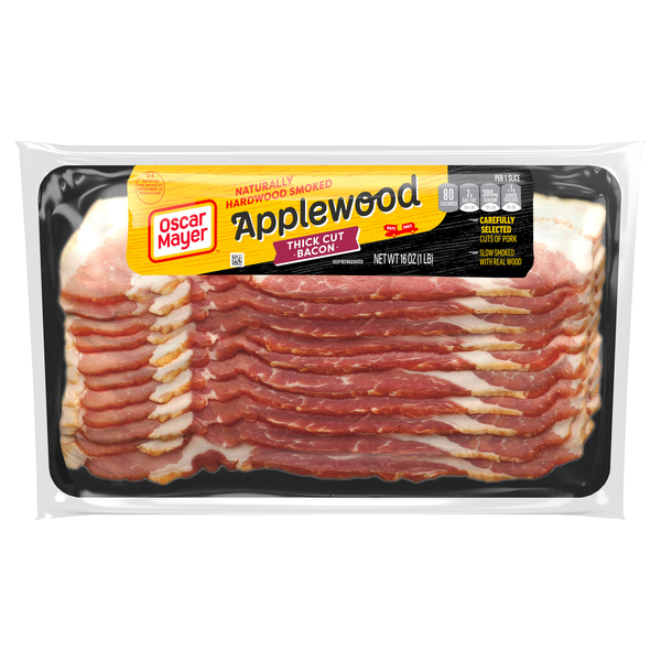 Oscar Mayer Hardwood Smoked Applewood Thick Cut Bacon Sliced