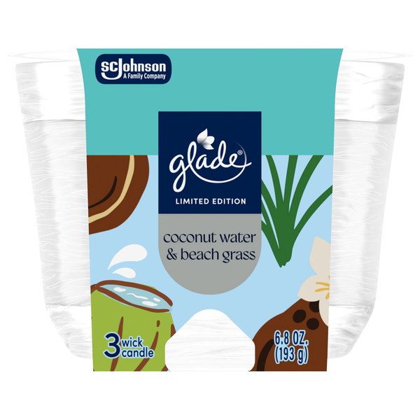 Glade Coconut Water & Beach Grass 3-Wick Candle