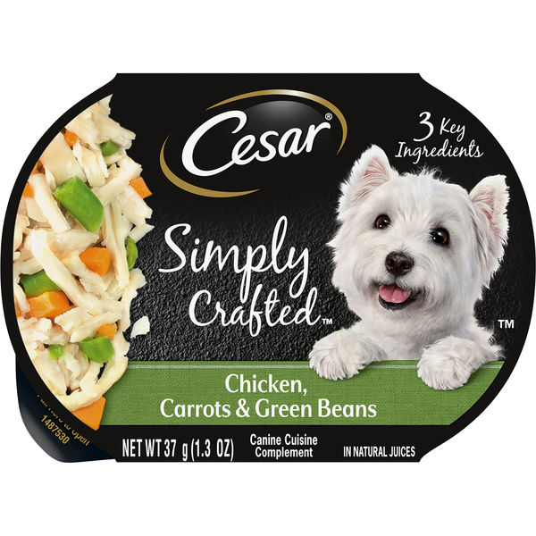 CESAR Simply Crafted Chicken Carrots Green Beans Adult Dog Food Complement